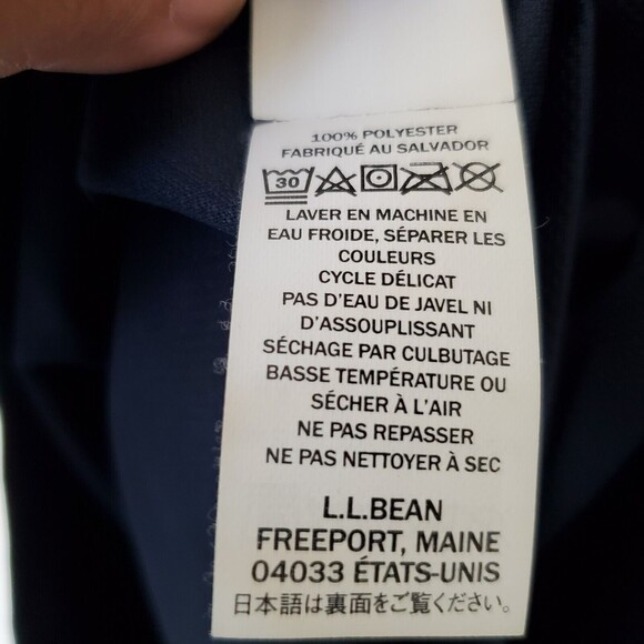 L.L.Bean Shirt Polyester 1/4 Quarter Zip Pullover Long Sleeve Men 3XL Blue Valin - Picture 13 of 14